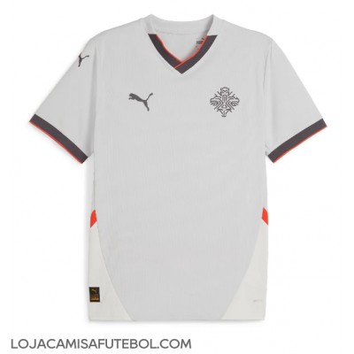 Camisa de Futebol Islândia Equipamento Secundário 2024 Manga Curta Camisa de Futebol Islândia Equipamento Secundário 2024 Manga Curta